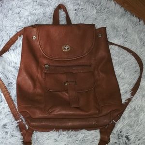 Light Brown Leather Small Bag/Backpack